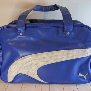 Vintage 1988 Puma Sports Bag – Retro Blue & White Duffle